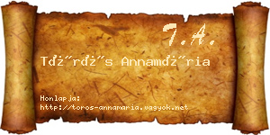 Törös Annamária névjegykártya